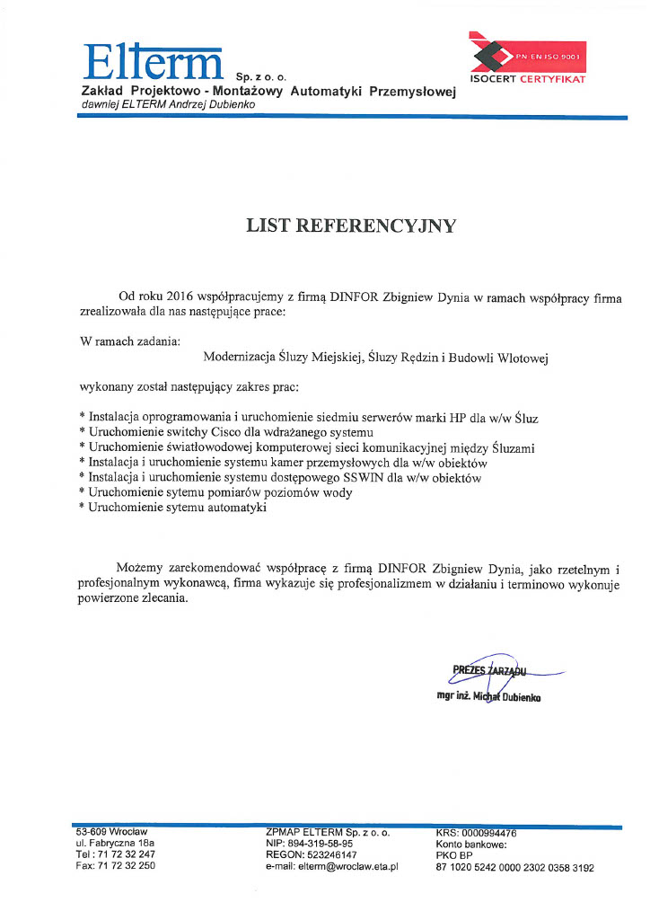 List referncyjny ELTERM